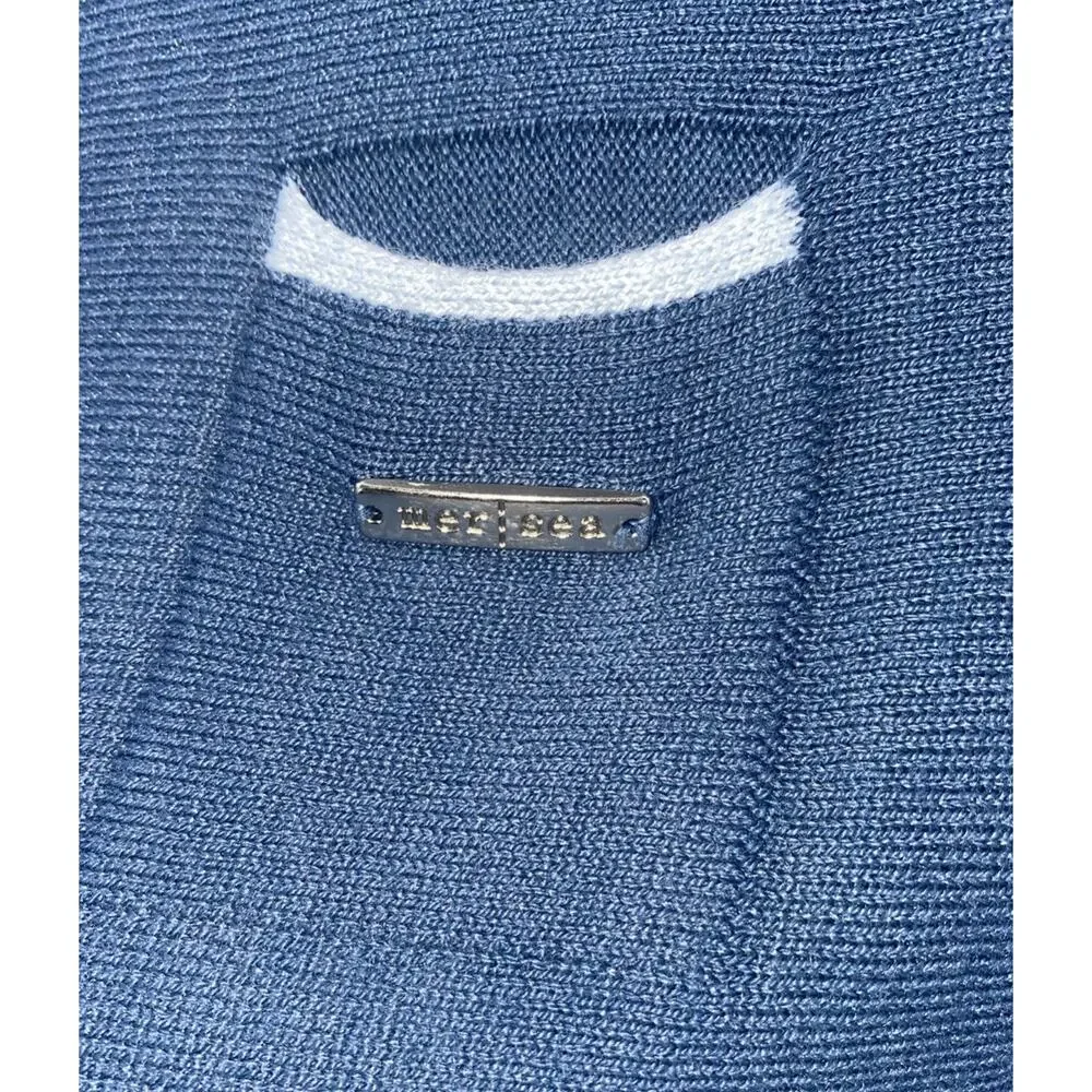 Mersea Blue Catalina Sweater One Size Oversized Pockets Poncho Lightweight - Picture 2 of 8